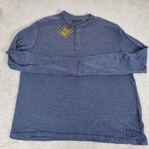 VTG 1946 Men's Pullover Henley Shirt Size 2XL XXL Blue Heather Long Sleeve NWTG